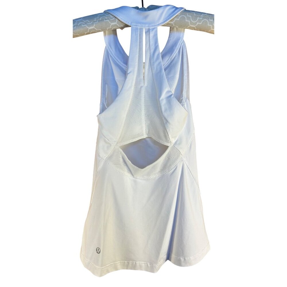 Lululemon Womens XS White Racerback Compression Tank Top Built in Bra - Picture 4 of 8